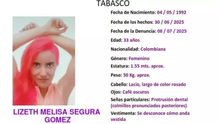 Lizeth Melisa desaparecida Tabasco