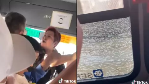 Lady Camion hiere a niña con piedra.