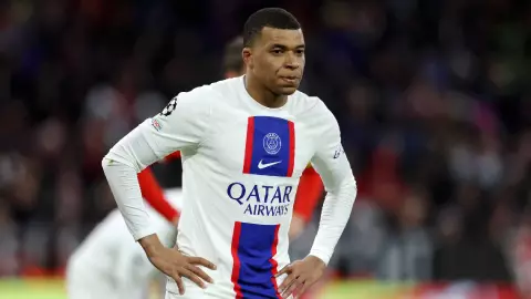 Kyian Mbappé en la derrota del PSG ante Bayern Múnich
