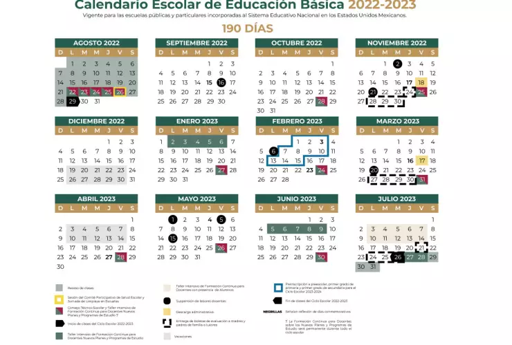 calendario escolar nivel básico