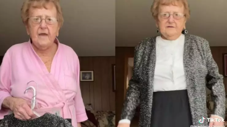 Abuelita presume el outfit que usará en su funeral; conmueve a todos
