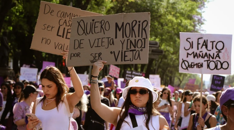 Protesta contra los feminicidios.