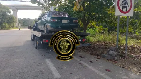 Movilización policiaca en Campeche tras robo de vehículo; fue encontrado en carretera