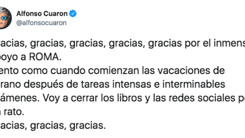 Alfonso Cuarón y su tuit