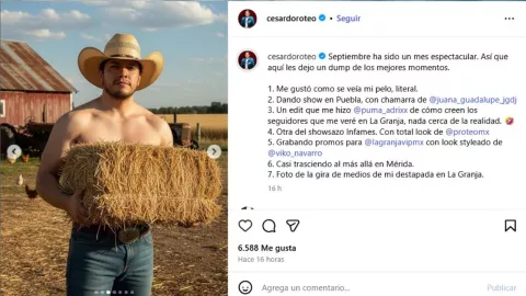 La foto de César Doroteo en modo granjero que emocionó a sus fans.