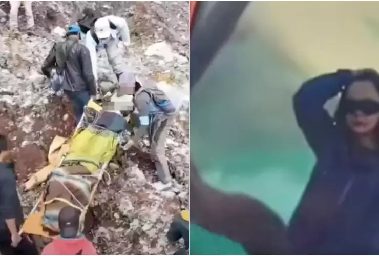 En la derecha, se ve la foto de los últimos momentos de Huang Lihong.