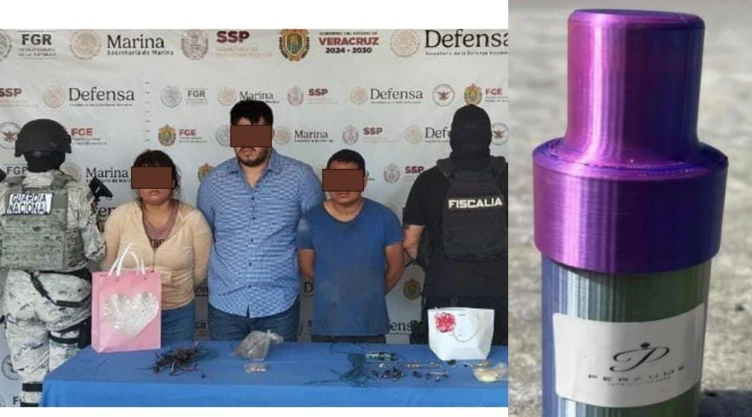 Los sospechosos de enviar perfumes explosivos fueron detenidos con bolsas de pólvora en Papantla, Veracruz