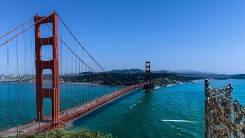 Puente Golden Gate, ubicado en el Área de la Bahía de San Francisco