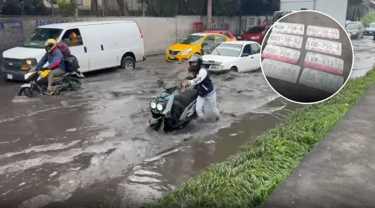 Inundaciones en la GAM deja autos varados y placas pérdidas en Gran Canal y San Juan de Aragón, CDMX