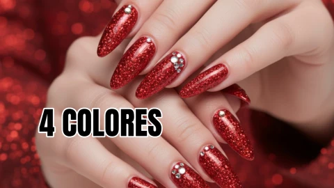 4 colores que se ven mejor en las u&ntilde;as largas y con brillos: puedes usar acr&iacute;lico