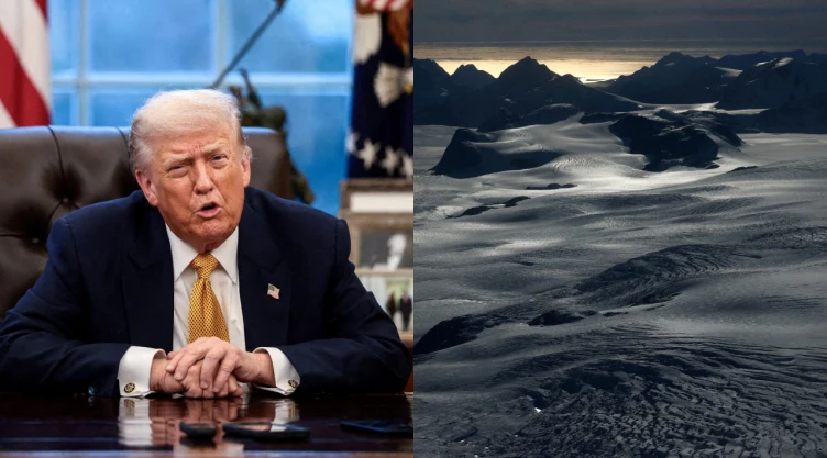 Donald Trump y foto de Groenlandia.