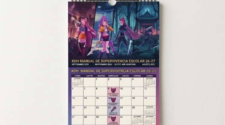 Calendario escolar de KPop Demon Hunters en PDF para imprimir | De lunes a viernes y GRATIS