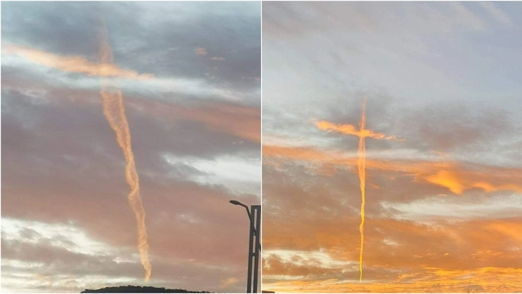 Señal divina Captan una enorme cruz en el cielo y se hace viral