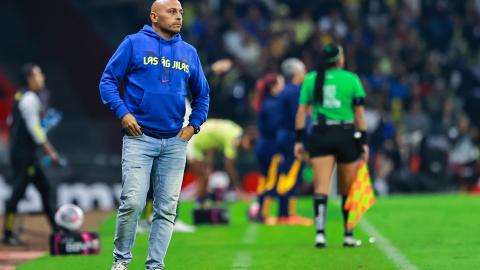 Ángel Villacampa en la ida de la Final del Apertura 2023 contra Tigres