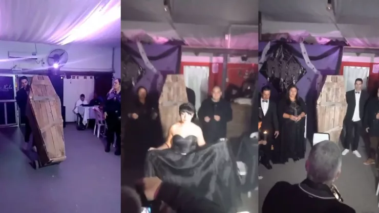 Quinceañera en ataud