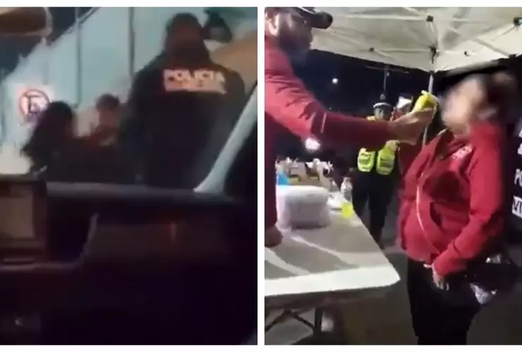 Niño entre llantos capta detención de su madre por conducir ebria en Cuautlancingo