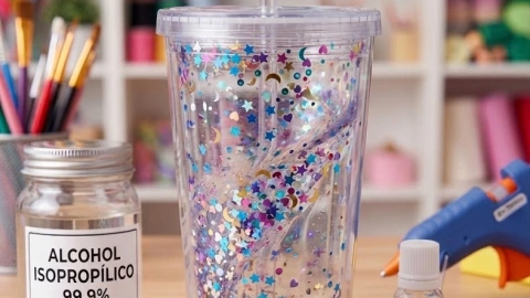 Técnica de resina y glitter líquido encapsulado
