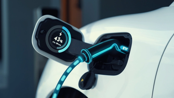 Carga de coche eléctrico al 43%