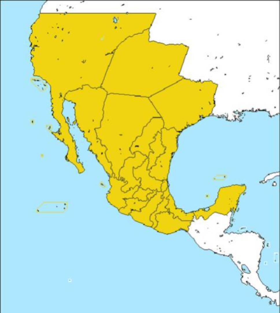 mapa mexico 1821