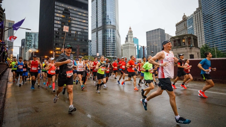 Corredores en el maratón de Chicago