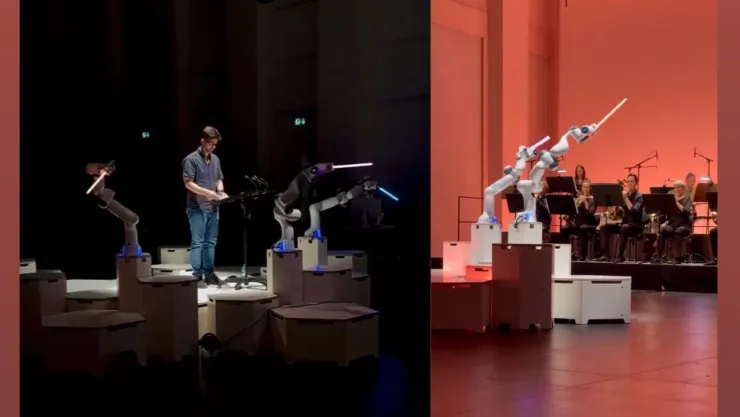 Robot de 3 brazos dirige orquesta en Alemania