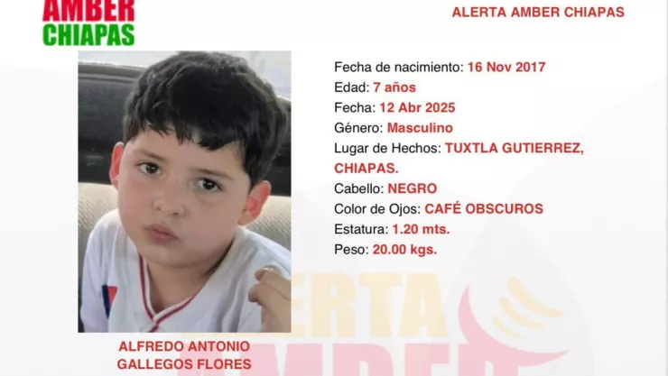 ALERTA AMBER CHIAPAS: Alfredo Antonio Gallegos desapareció en Tuxtla Gutiérrez
