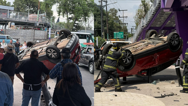 Volcadura en Calzada de Tlalpan y Calzada de Acoxpa
