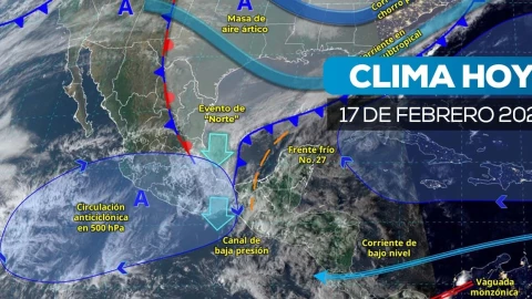 Mapa satelital del clima en México hoy 17 de febrero de 2025
