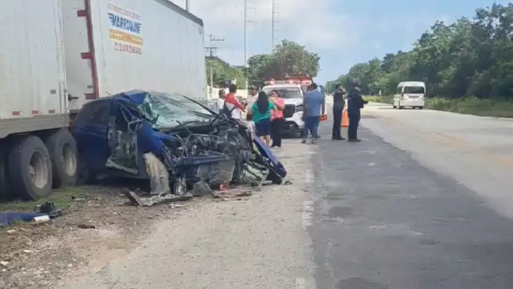 Se registra fuerte accidente en carretera 307 en el tramo Tulum; ¿Hay lesionados?