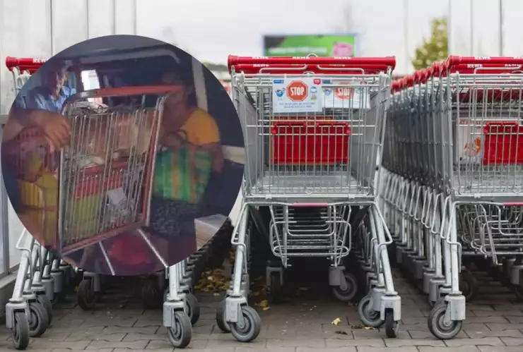 ¡Se llevó TODO! Viralizan a mujer en redes sociales por subir carro de super a combi.jpg