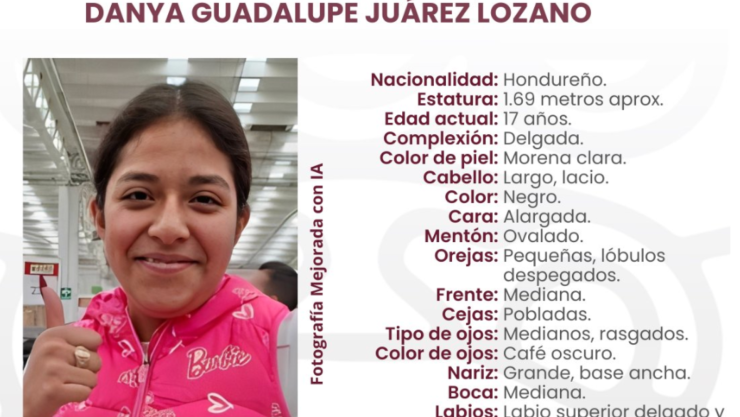 Reportan a Danya Guadalupe Juárez como desaparecida en Puebla