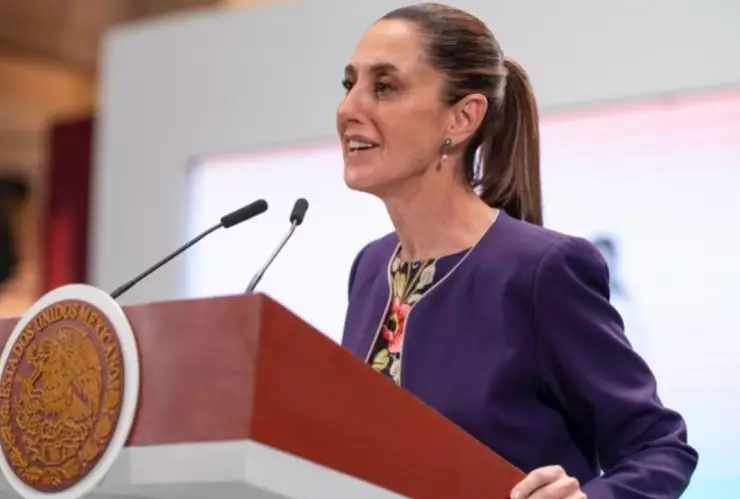 Sheibaum durante la mañanera