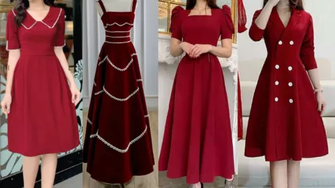 vestidos coreanos rojos para san valentin