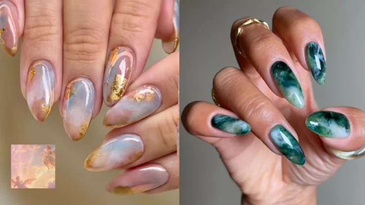 Uñas Diseño Mármol