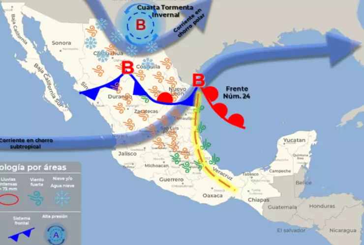 Mapa del clima en México el 24 de enero.png