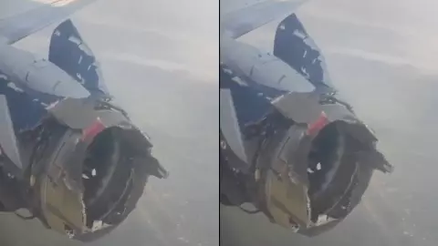 motor de un avión explota en pleno vuelo