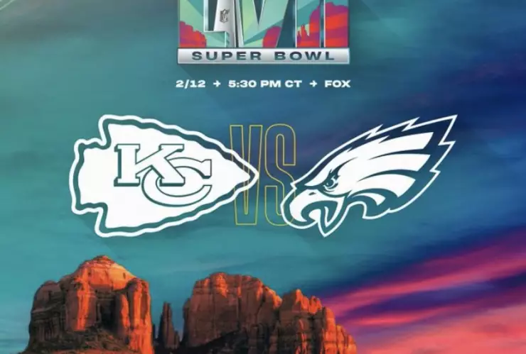Los colores del logo del Super Bowl LVII coincidieron con los de Eagles y Chiefs