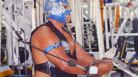 Entrenamiento en el gimnasio del luchador Lirio de Plata