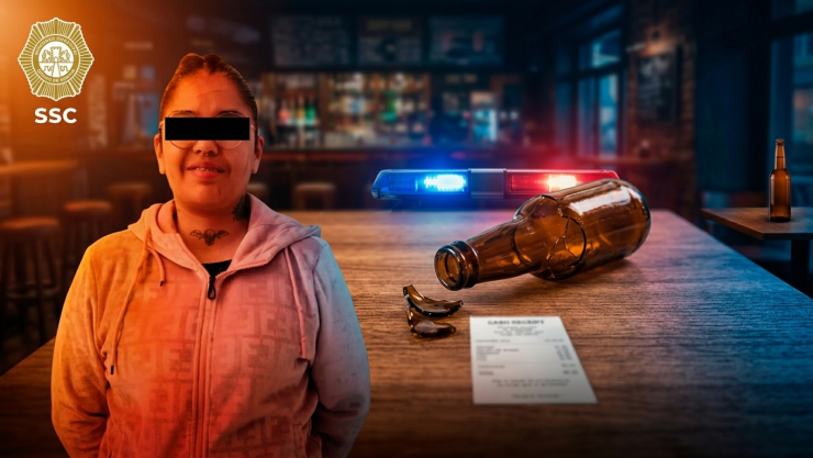 Mesera en CDMX es detenida por atacar a cliente con una botella de vidrio