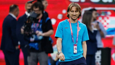 Luka Modric en el estadio Croacia vs Marruecos