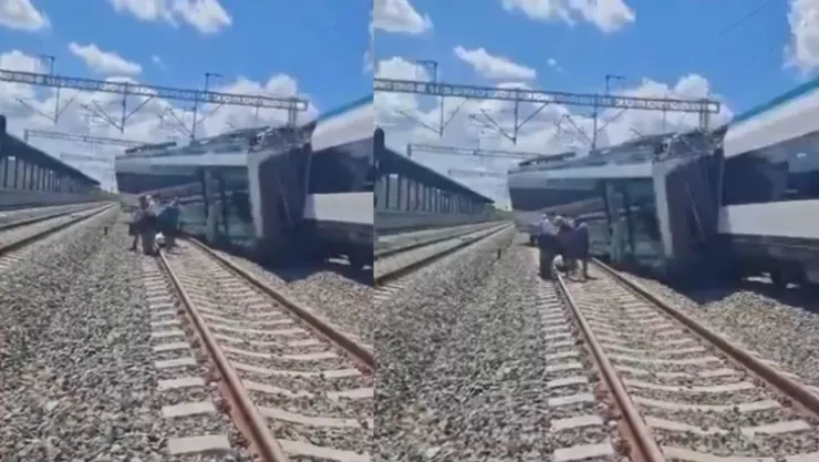 Reportan que Tren Maya se descarrila en Izamal (VIDEO)