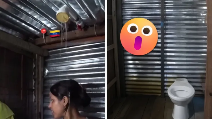 La joven mostró a Kurt Caz el espacio utilizado para bañarse dentro de una comunidad rural de Venezuela