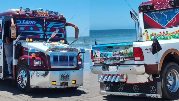 Camión tuneado en Playa El Tambor, Navolato