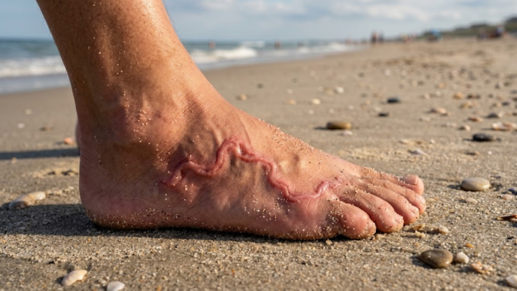 ¿Qué es la Larva Migrans Cutánea? la infección en la piel que está presente en la arena