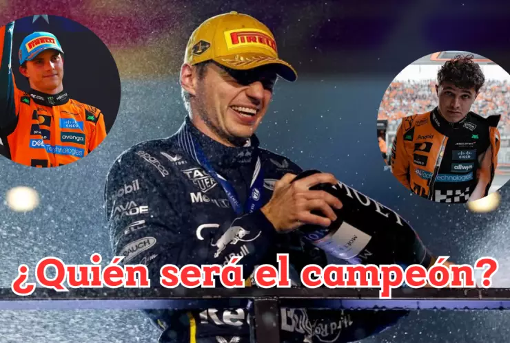 Lando Norris, Oscar Piastri y Max Verstappen de la Fórmula 1