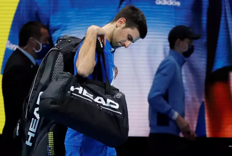 Novak Djokovic en su derrota en Londres