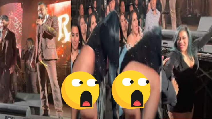 Mujer protagoniza descuido al subir al escenario junto El Recodo