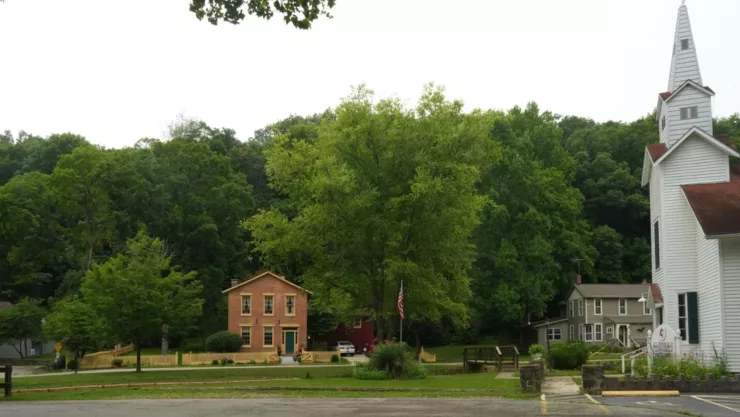 Las casas e iglesias de Elsah han permanecido prácticamente intactas durante más de un siglo.