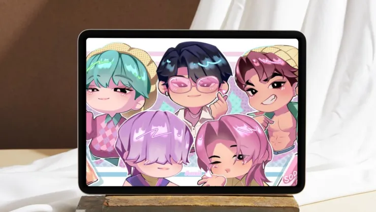 4 ideas de fondos de pantalla de los Saja Boys estilo chibi para tablet, para una fan de KPop Demon Hunters
