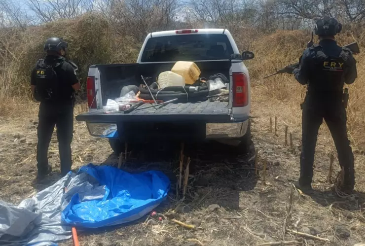 Enfrentamiento armado en Yuriria deja un muerto y cinco vehículos asegurados, 7 de mayo 2025.png